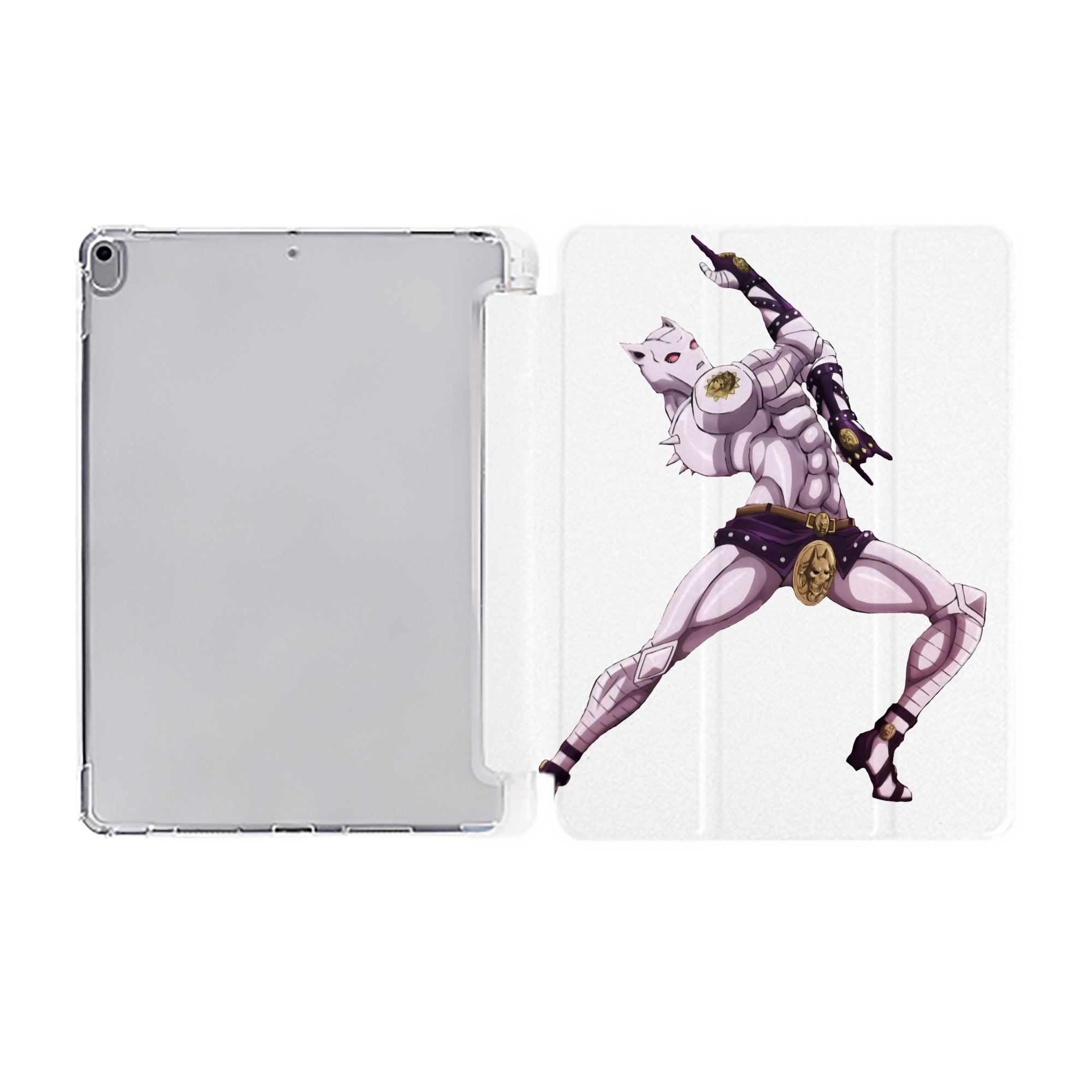 （画像用） ジョジョの奇妙な冒険 きら よしかげ JoJo's Bizarre Adventure Kira Yoshikage IPad ケース ペン収納付き 三つ折りスタンド PUレザー×シリコン 対応機種9.5/10.5/10.9インチ